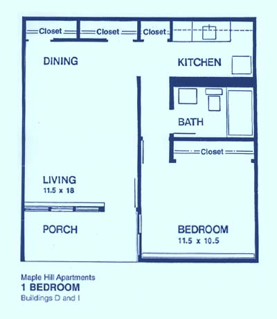 1-bedroom floor plan