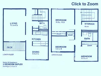 3 Bedroom apartment floor plan